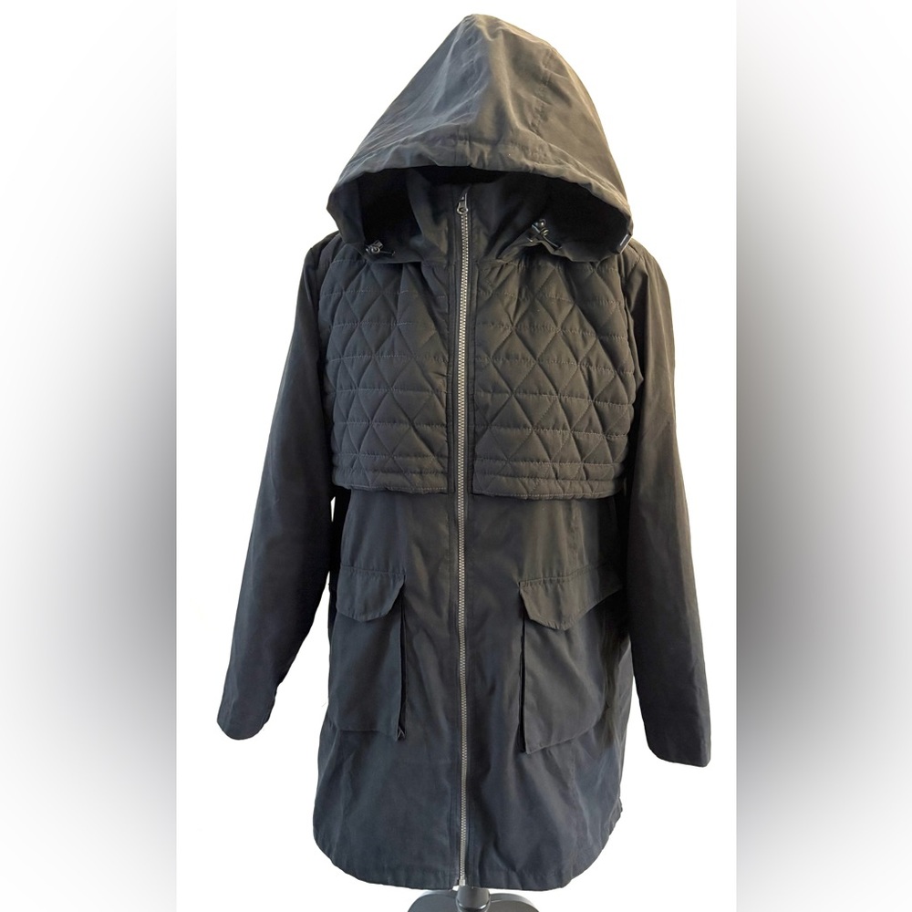 Mondetta Black Quilted Hooded Jacket